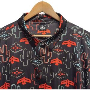 Raised By Coyotes NEW Mens 3XL Desert Cactus Nights Performance UPF 50 Golf Polo